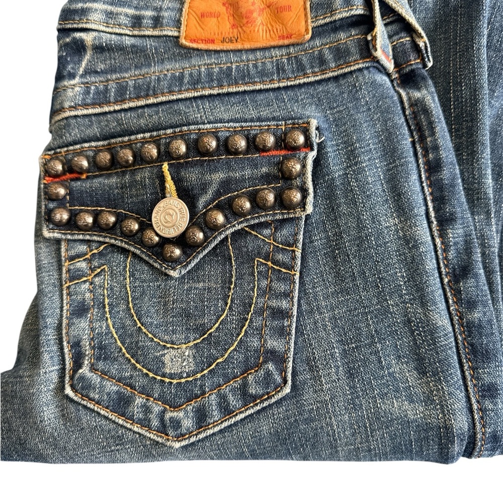 True Religion Blue Studded Boot Cut Jeans